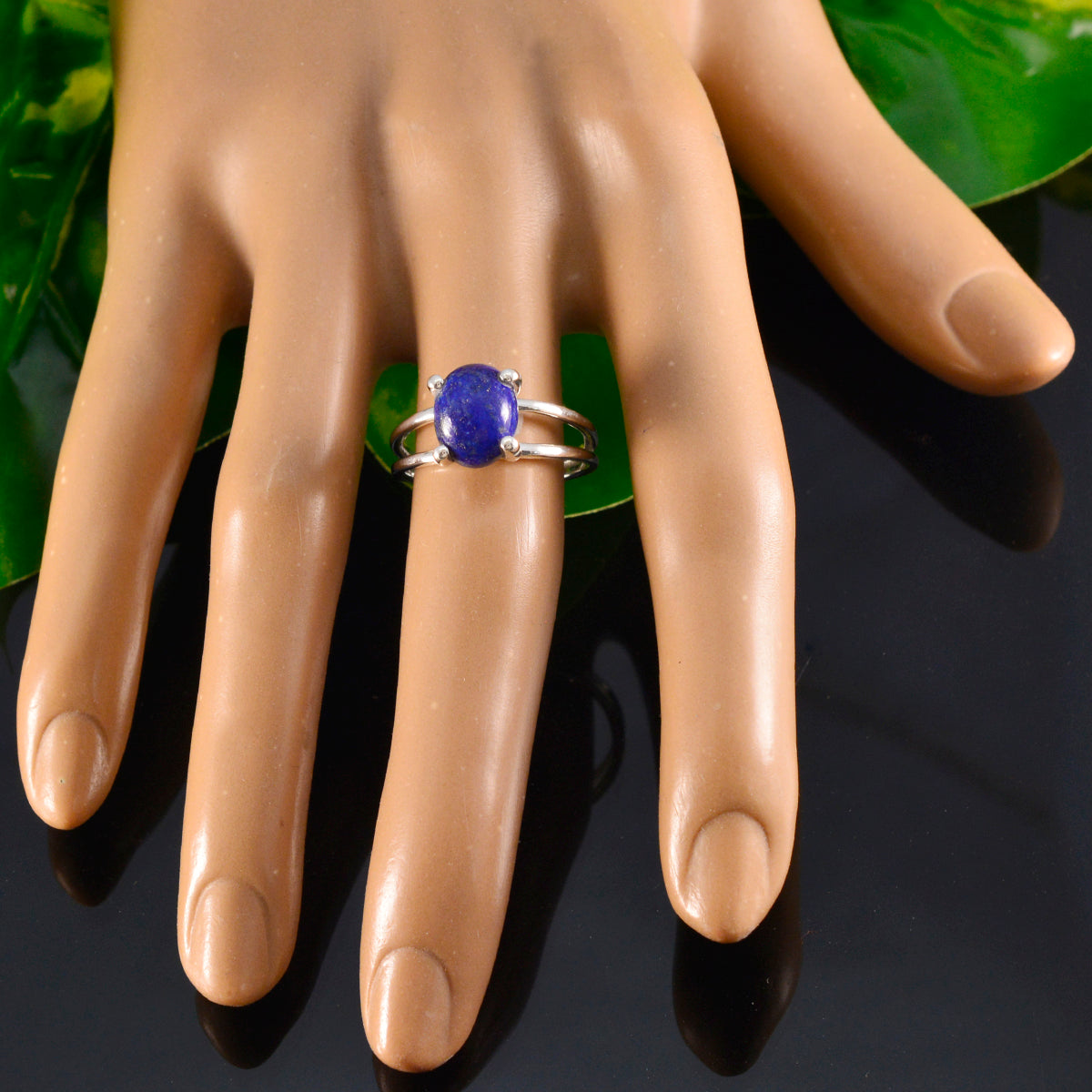 Lapis Lazuli Solitaire Japanese 925 Sterling Silver Blue Gems Whisper thin Modern Ring Jewelry