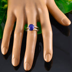 Lapis Lazuli Solitaire Japanese 925 Sterling Silver Blue Gems Whisper thin Modern Ring Jewelry