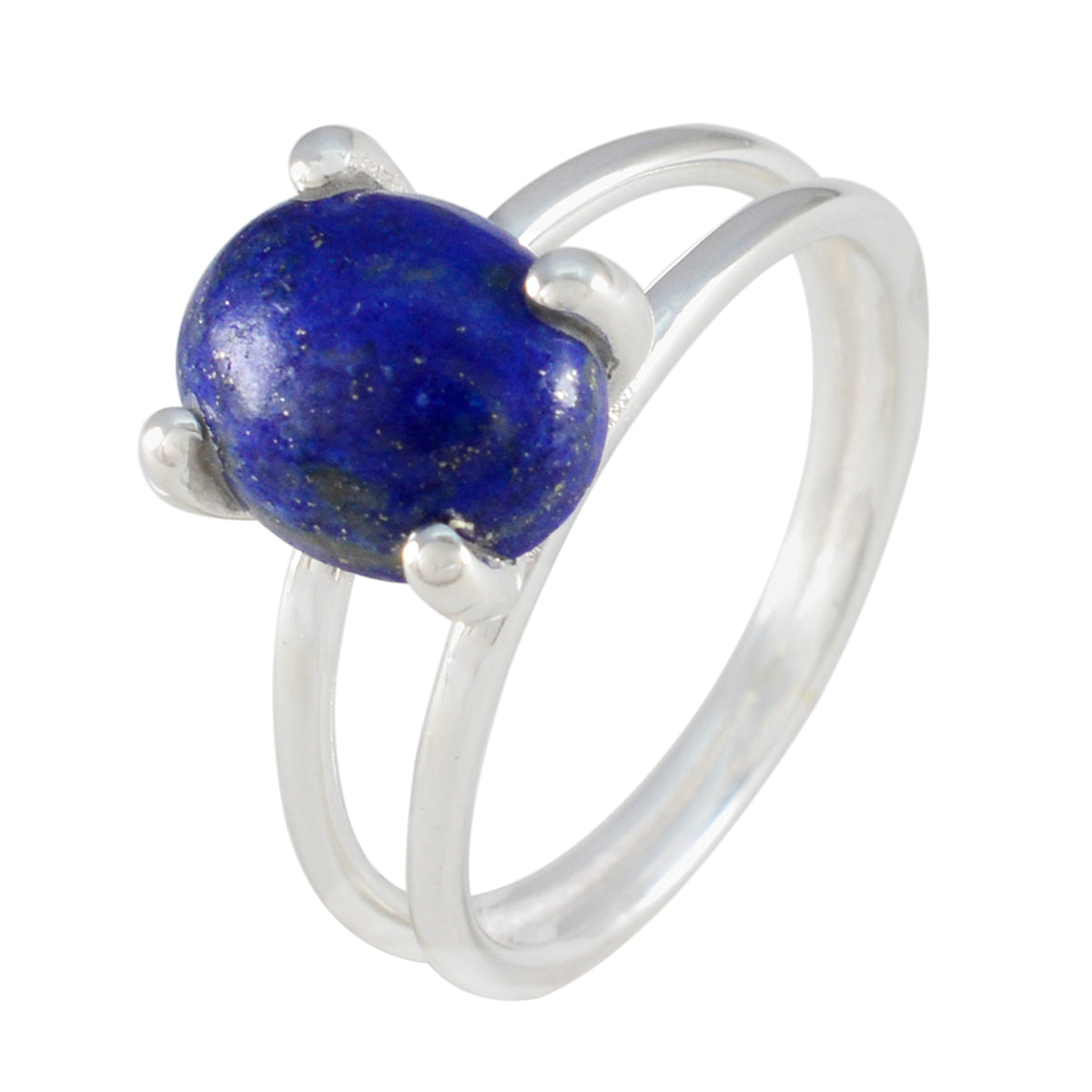 Lapis Lazuli Solitaire Japansk 925 Sterling Silver Blå Ädelstenar Visptunna Moderna Ringsmycken Sekundär produktbild