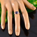 Lapis Lazuli Solitaire Japanese 925 Silver Blue Gems Dainty Contemporary Ring Jewelry