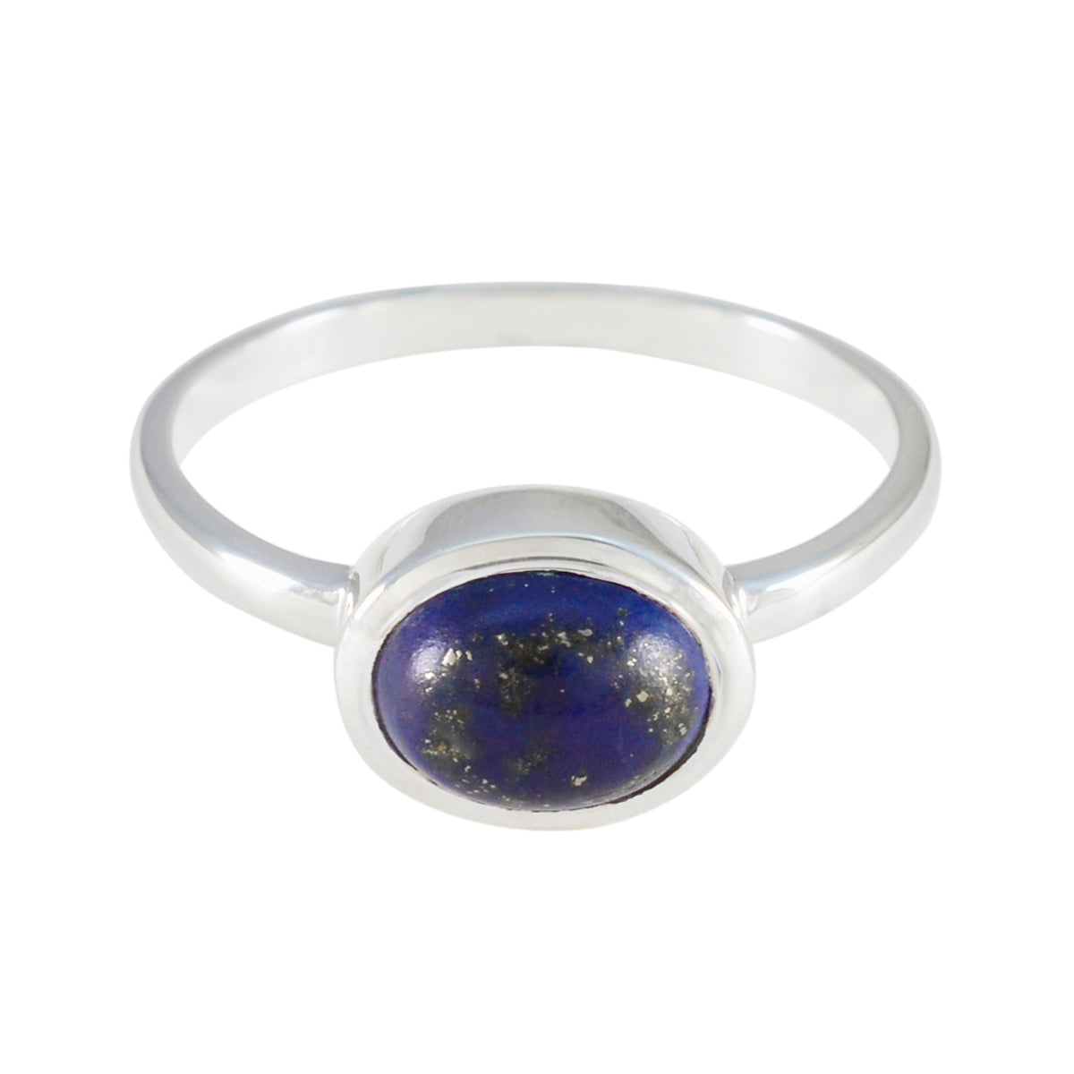 Lapis Lazuli Solitaire Japanese 925 Silver Blue Gems Dainty Contemporary Ring Jewelry Immagine principale del prodotto