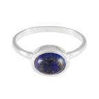 Lapis Lazuli Solitaire Japanese 925 Silver Blue Gems Dainty Contemporary Ring Jewelry