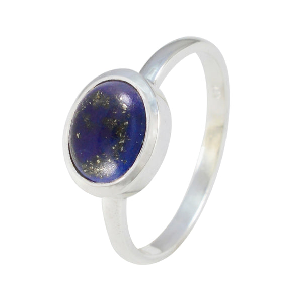 Lapis Lazuli Solitaire Japanese 925 Silver Blue Gems Dainty Contemporary Ring Jewelry