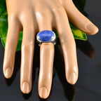 Lapis Lazuli Solitaire German 92.5 Silver Blue Gems Versatile Boho Ring Jewellery