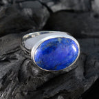 Lapis Lazuli Solitaire German 92.5 Silver Blue Gems Versatile Boho Ring Jewellery