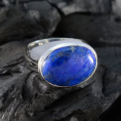 Lapis Lazuli Solitaire German 92.5 Silver Blue Gems Versatile Boho Ring Jewellery