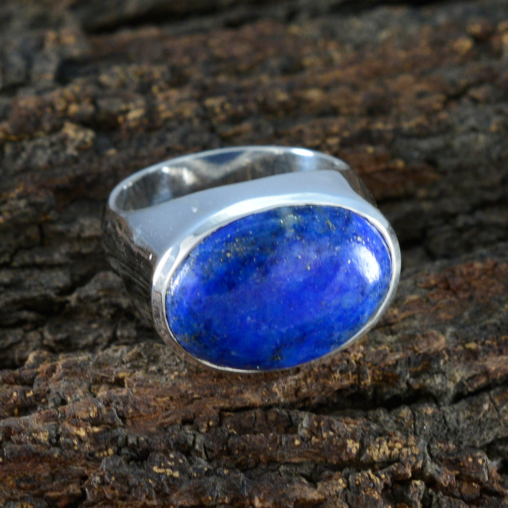 Lapis Lazuli Solitaire German 92.5 Silver Blue Gems Versatile Boho Ring Jewellery