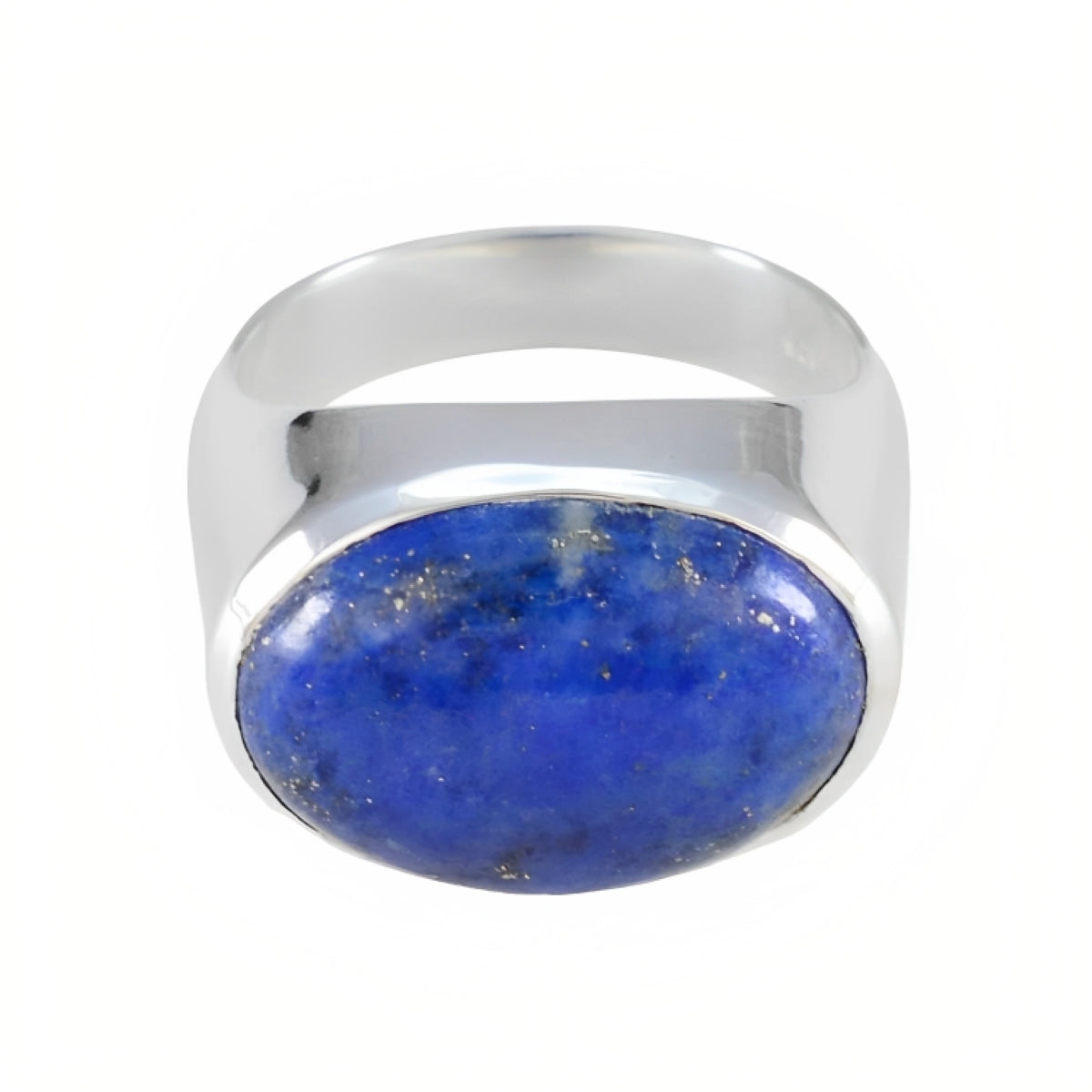 Lapis Lazuli Solitaire German 92.5 Silver Blue Gems Versatile Boho Ring Jewellery