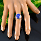 Lapis Lazuli Solitaire Moroccan Sterling Silver Blue Gems Eye catching Promise Ring Jewellery