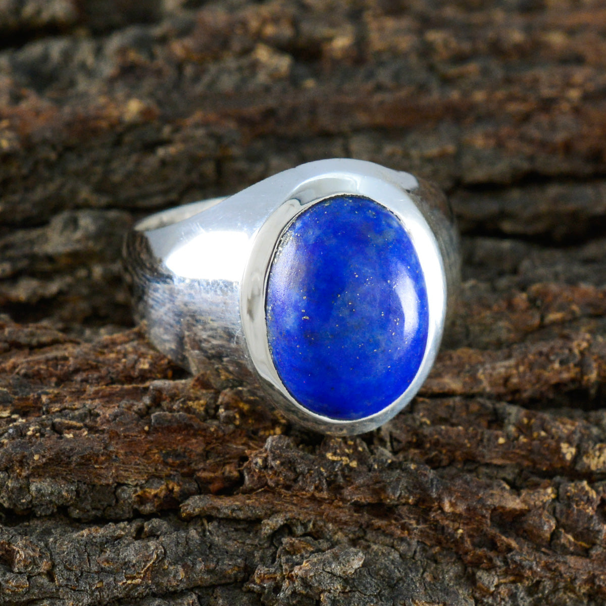 Lapis Lazuli Solitaire Moroccan Sterling Silver Blue Gems Eye catching Promise Ring Jewellery