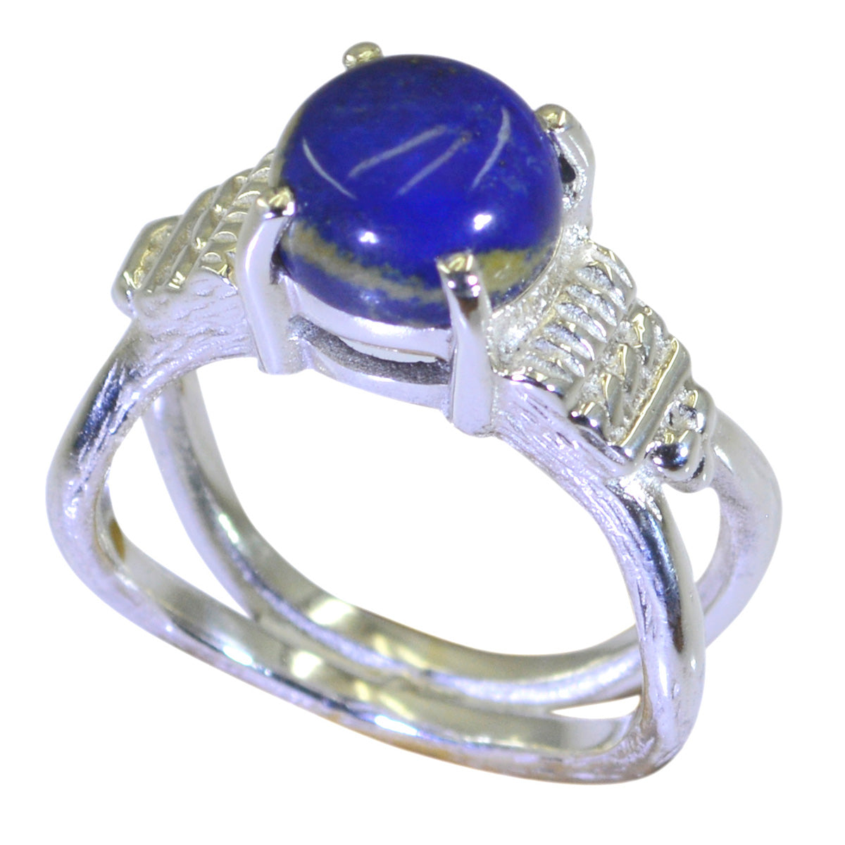Lapis Lazuli Solitaire Indian 925 Sterling Silver Blue Gemstones Mid-weight Abstract Ring Jewelry Второстепенное изображение товара