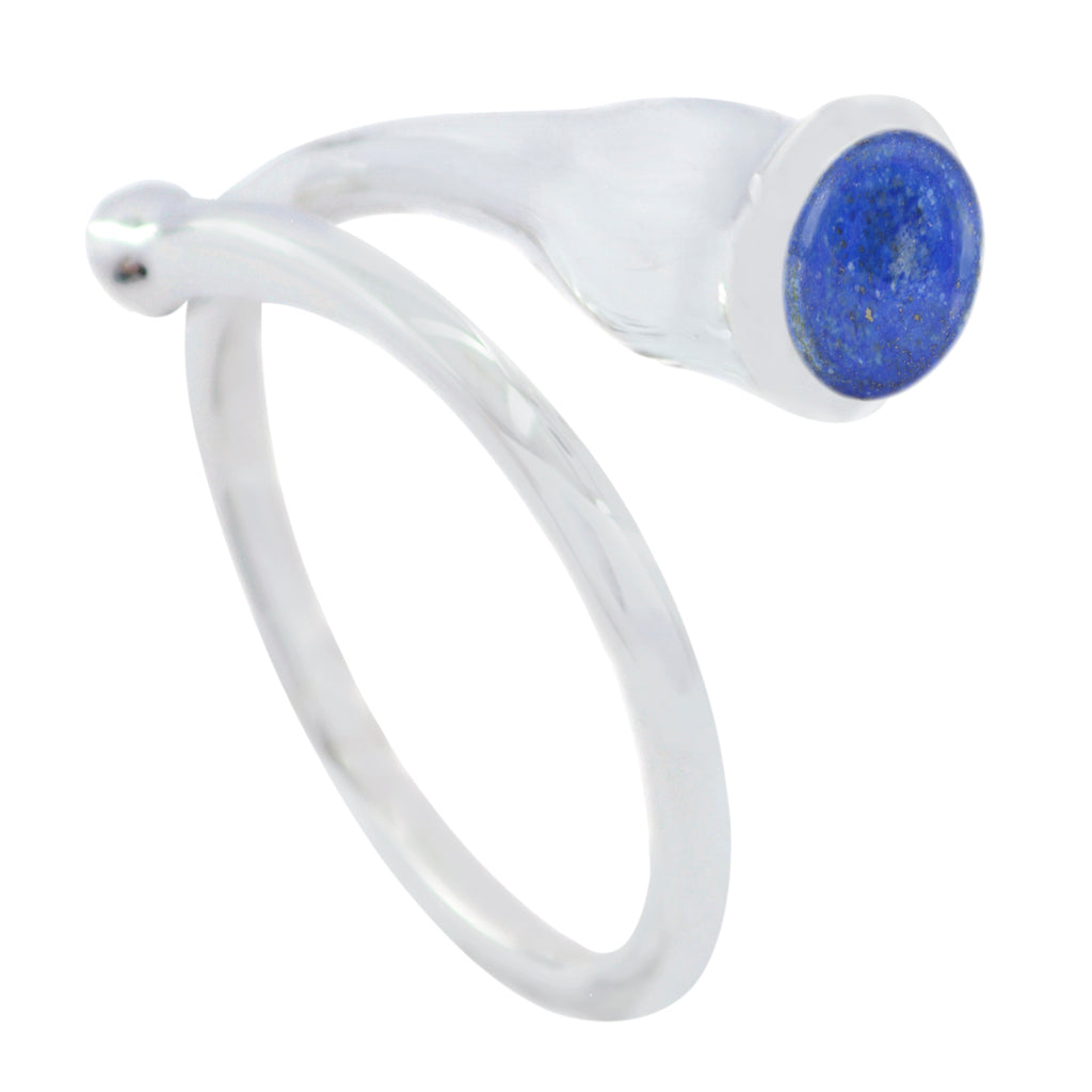 Lapis Lazuli Solitaire Indian 925 Silver Blue Gems Mid weight Sophisticated Ring Jewellery