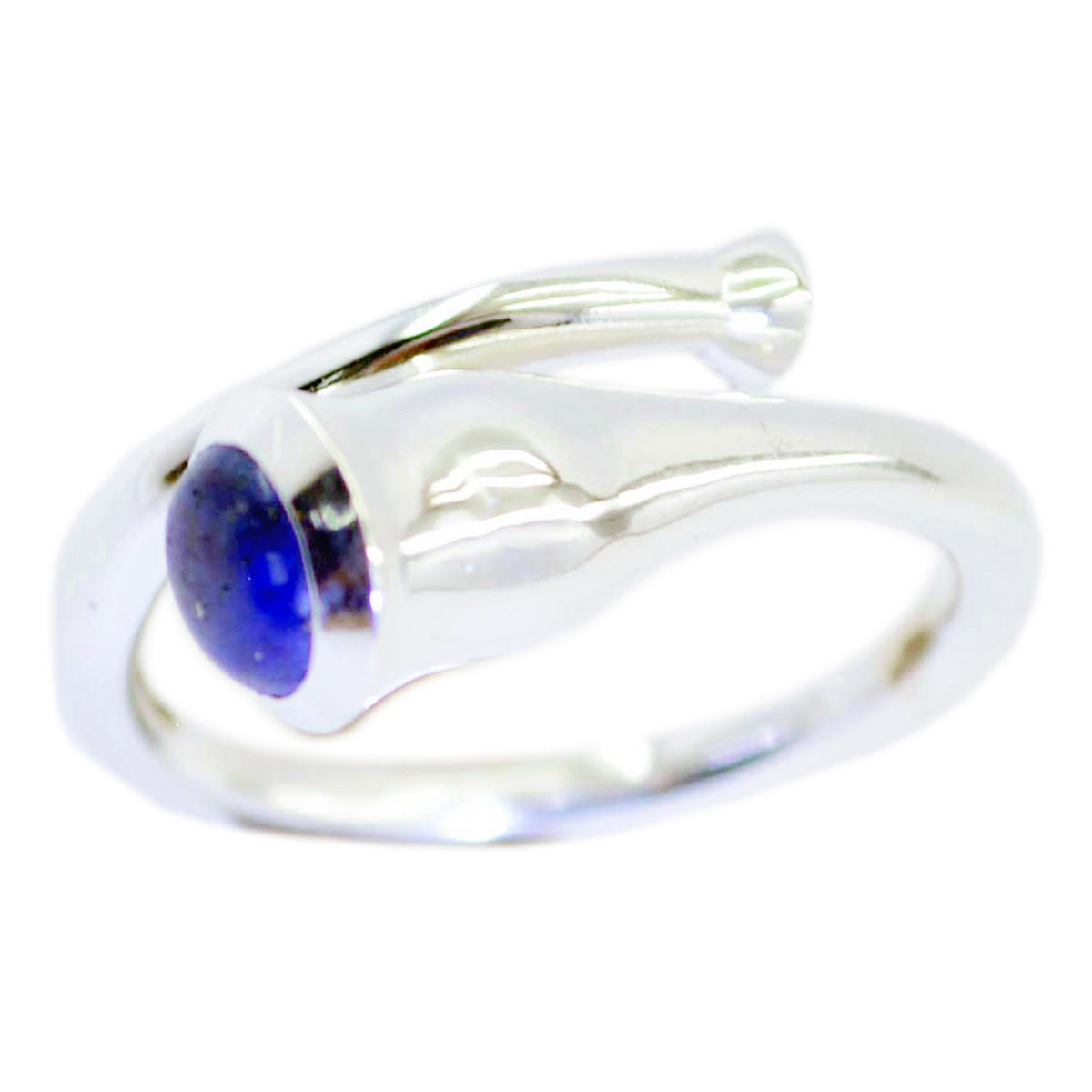 Lapis Lazuli Solitaire Indisk 925 Silver Blå Ädelstenar Medeltung Sofistikerad Ring Smycken Sekundär produktbild
