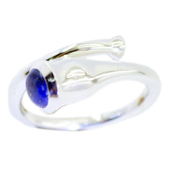 Lapis Lazuli Solitaire Indian 925 Silver Blue Gems Mid weight Sophisticated Ring Jewellery