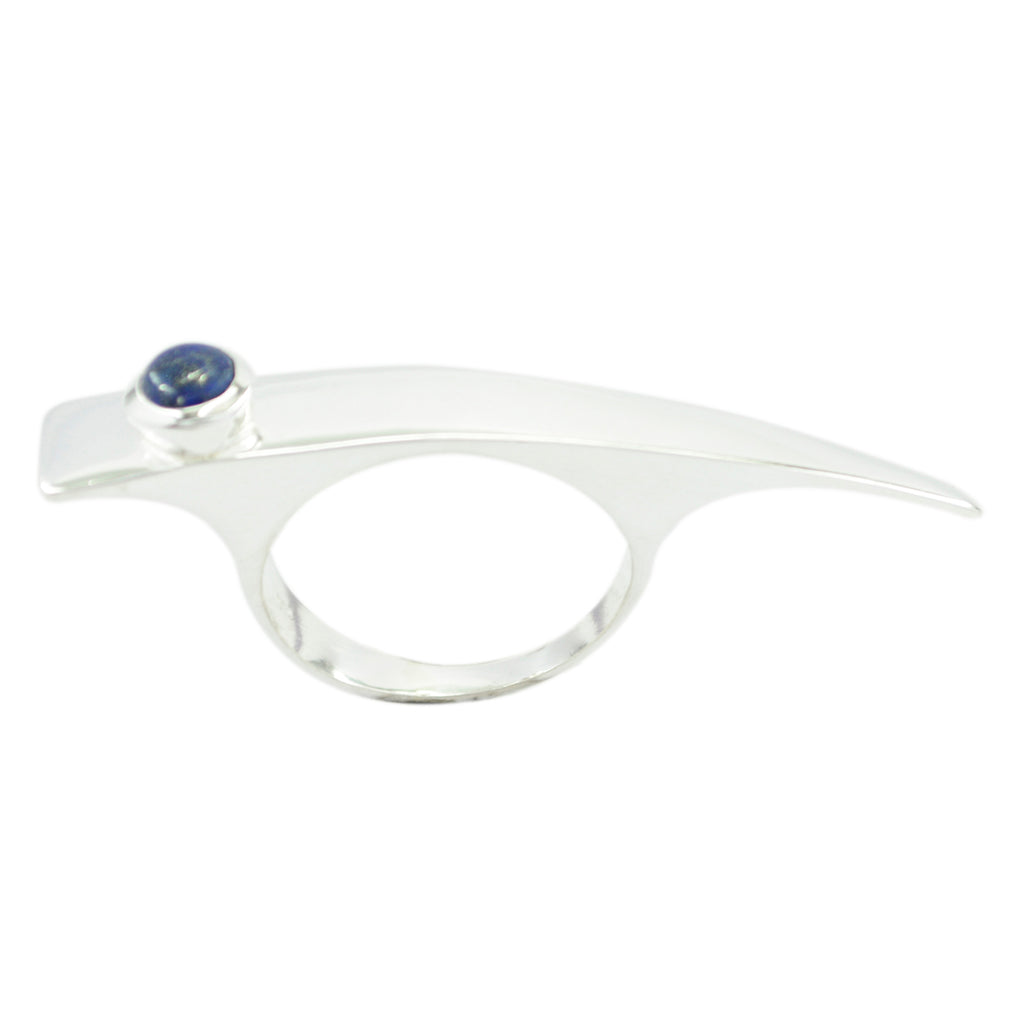 Lapis Lazuli Solitaire Moroccan 925 Silver Blue Gems Versatile Sophisticated Ring Jewellery
