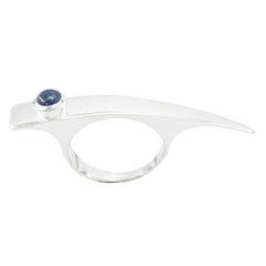 Lapis Lazuli Solitaire Moroccan 925 Silver Blue Gems Versatile Sophisticated Ring Jewellery