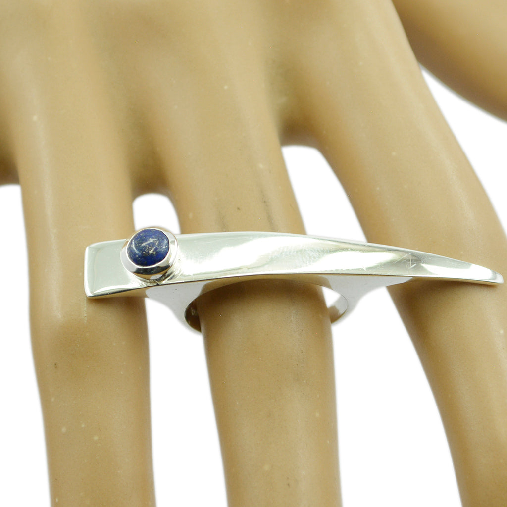 Lapis Lazuli Solitaire Moroccan 925 Silver Blue Gems Versatile Sophisticated Ring Jewellery