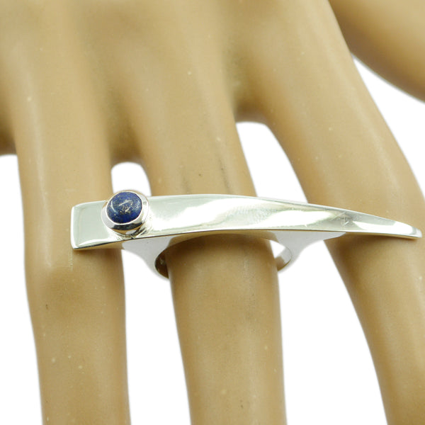 Lapis Lazuli Solitaire Moroccan 925 Silver Blue Gems Versatile Sophisticated Ring Jewellery