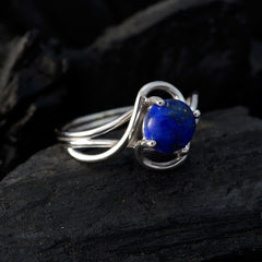 Lapislazuli Solitär Amerikanischer 92,5 Silber Blaue Edelsteine Zarter, anspruchsvoller Ringschmuck