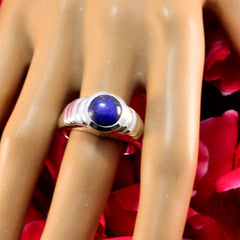 Lapis Lazuli Solitaire African 925 Sterling Silver Blue Gemstones Versatile Graceful Ring Jewelry