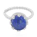 Lapis Lazuli Solitaire African Silver Blue Gems Slim Glamorous Ring Jewelry