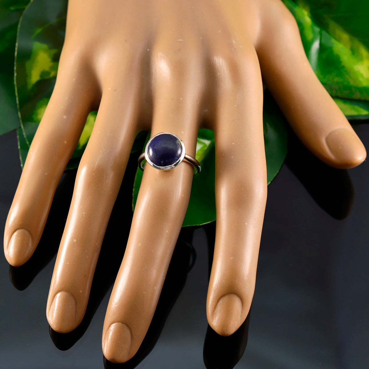 Lapis Lazuli Solitaire African Silver Blue Gems Tiny Trendy Ring Jewelry