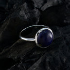 Lapis Lazuli Solitaire African Silver Blue Gems Tiny Trendy Ring Jewelry