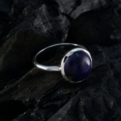 Lapis Lazuli Solitaire African Silver Blue Gems Tiny Trendy Ring Jewelry