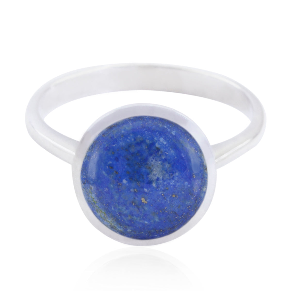 Lapis Lazuli Solitaire African Silver Blue Gems Tiny Trendy Ring Jewelry Immagine principale del prodotto