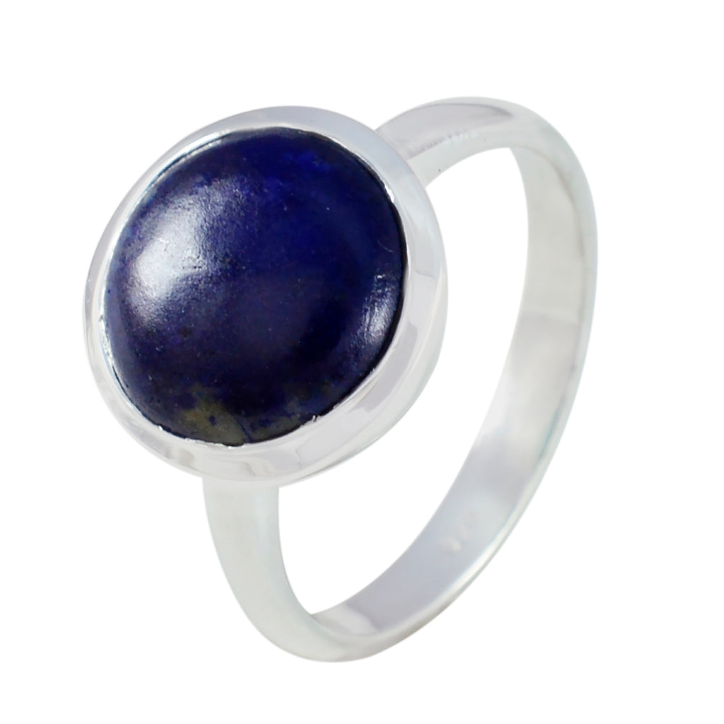 Lapis Lazuli Solitaire African Silver Blue Gems Tiny Trendy Ring Jewelry