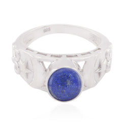 Lapis Lazuli Solitaire Spanish 925 Sterling Silver Blue Gemstone Slim Filigree Ring Jewellery