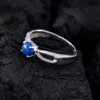 Lapis Lazuli Solitaire Korean 925 Sterling Silver Blue Gemstone Delicate Fairytale Ring Jewelry