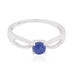 Lapis Lazuli Solitaire Korean 925 Sterling Silver Blue Gemstone Delicate Fairytale Ring Jewelry