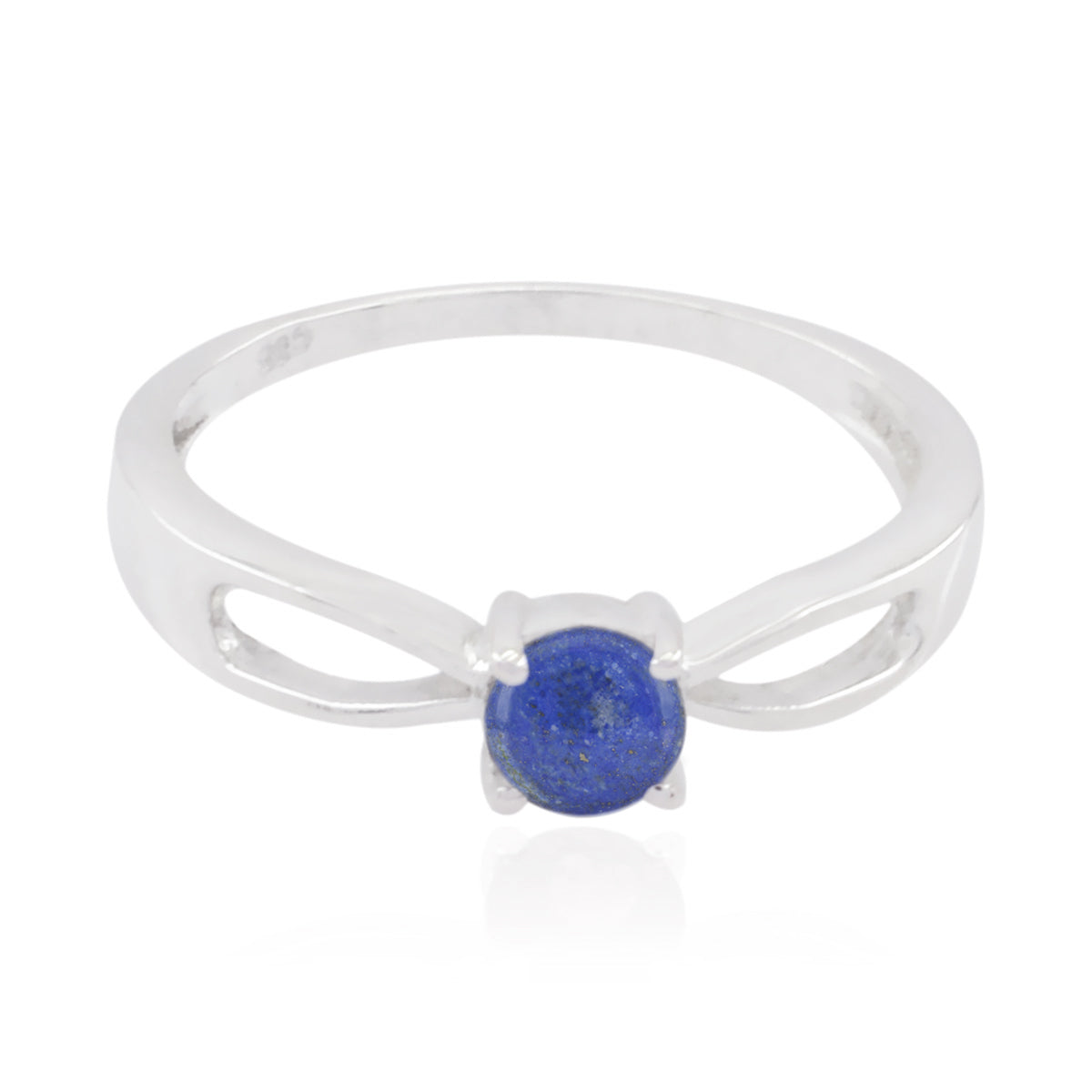 Lapis Lazuli Solitaire Korean 925 Sterling Silver Blue Gemstone Delicate Fairytale Ring Jewelry