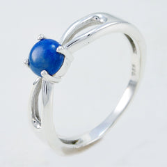 Lapis Lazuli Solitaire Korean 925 Sterling Silver Blue Gemstone Delicate Fairytale Ring Jewelry