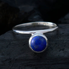 Lapis Lazuli Solitaire Korean 925 Sterling Silver Blue Gemstones Delicate Modern Ring Jewellery