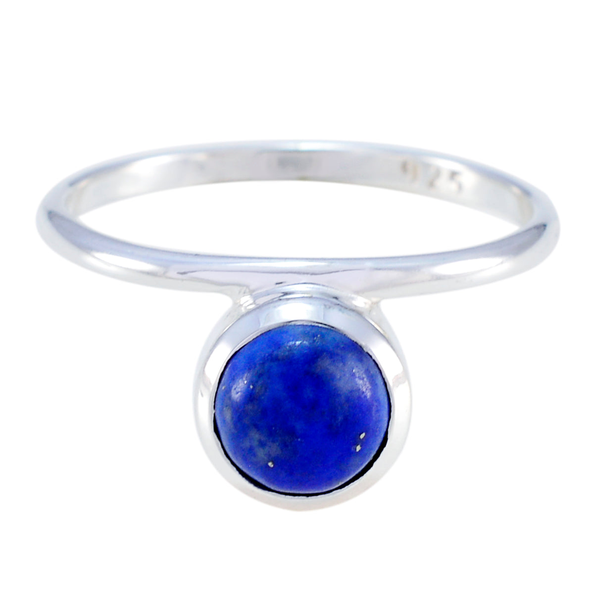 Lapis Lazuli Solitaire Korean 925 Sterling Silver Blue Gemstones Delicate Modern Ring Jewellery Imagen principal del producto