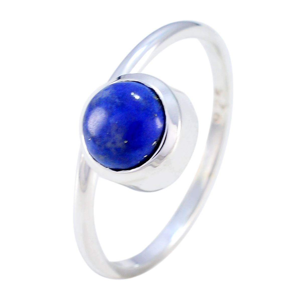 Lapis Lazuli Solitaire Korean 925 Sterling Silver Blue Gemstones Delicate Modern Ring Jewellery