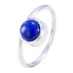Lapis Lazuli Solitaire Korean 925 Sterling Silver Blue Gemstones Delicate Modern Ring Jewellery