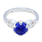 Lapis Lazuli Solitaire Moroccan Sterling Silver Blue Gemstone Slim Romantic Ring Jewelry