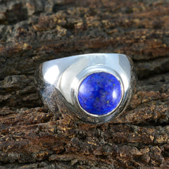 Lapis Lazuli Solitaire Egyptian Silver Blue Gemstones Eye catching Fairytale Ring Jewelry