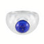 Lapis Lazuli Solitaire Egyptian Silver Blue Gemstones Eye catching Fairytale Ring Jewelry