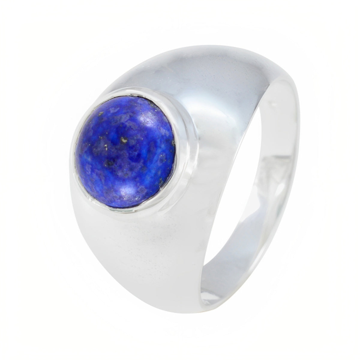 Lapis Lazuli Solitaire Egyptian Silver Blue Gemstones Eye catching Fairytale Ring Jewelry