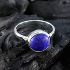 Lapis Lazuli Solitaire German Sterling Silver Blue Gemstone Slim Romantic Ring Jewelry