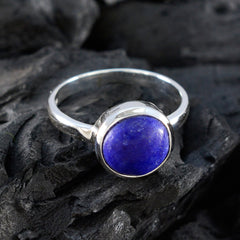 Lapis Lazuli Solitaire German Sterling Silver Blue Gemstone Slim Romantic Ring Jewelry