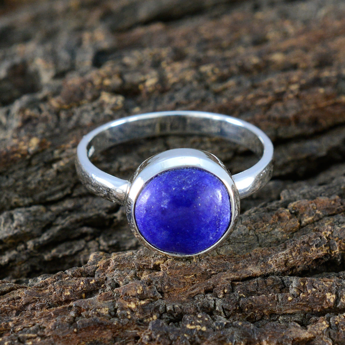 Lapis Lazuli Solitaire German Sterling Silver Blue Gemstone Slim Romantic Ring Jewelry