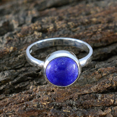 Lapis Lazuli Solitaire German Sterling Silver Blue Gemstone Slim Romantic Ring Jewelry