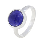 Lapis Lazuli Solitaire German Sterling Silver Blue Gemstone Slim Romantic Ring Jewelry