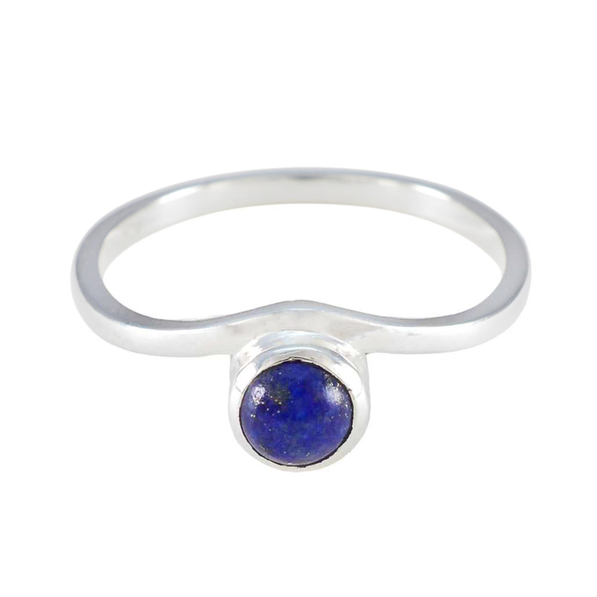 Lapis Lazuli Solitaire American Sterling Silver Blue Gems Delicate Trendy Ring Jewelry メイン画像