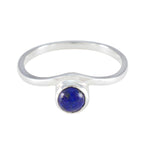 Lapis Lazuli Solitaire American Sterling Silver Blue Gems Delicate Trendy Ring Jewelry